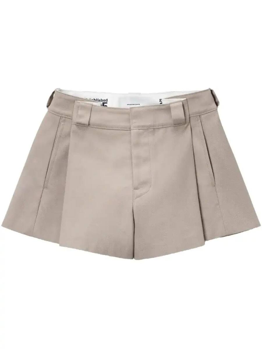 high-waisted pleated shorts