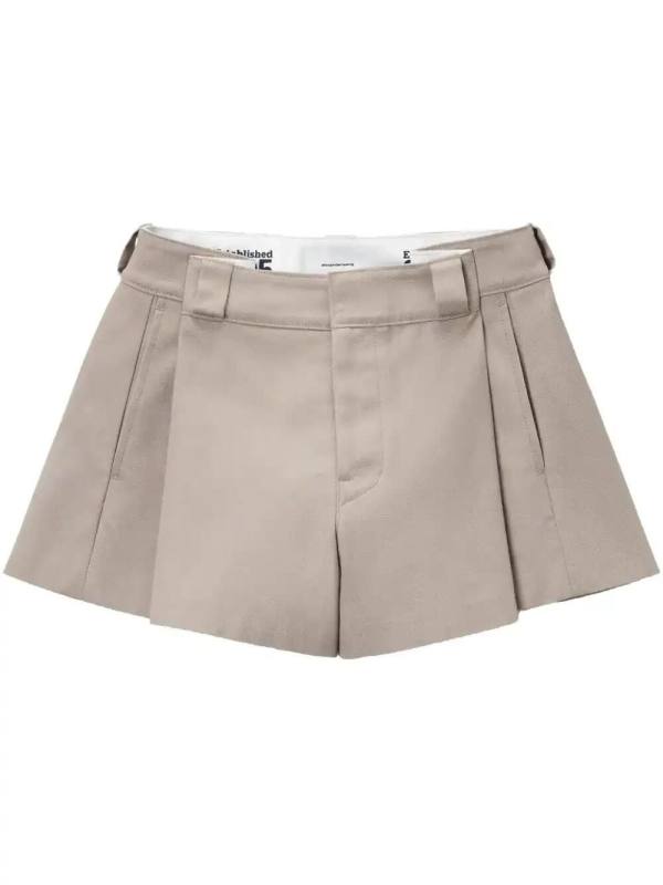 high-waisted pleated shorts