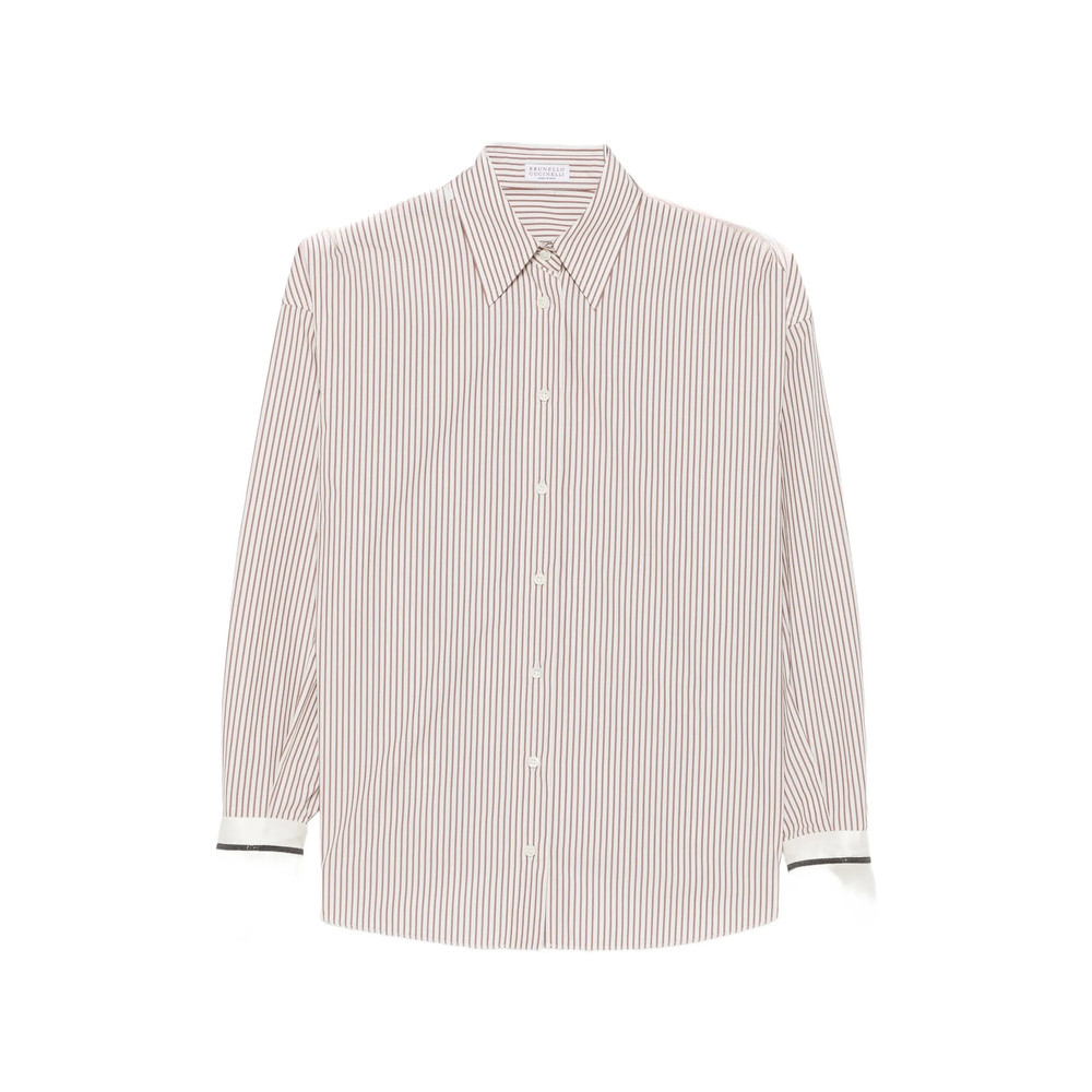 Brunello Cucinelli Vertical-stripe Long-sleeve Shirt