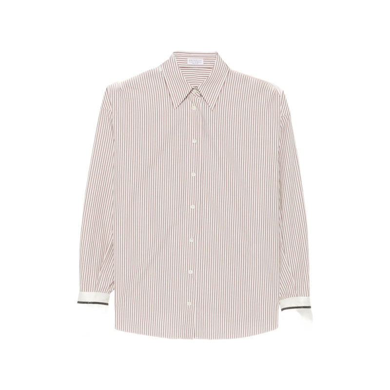 Brunello Cucinelli Vertical-stripe Long-sleeve Shirt