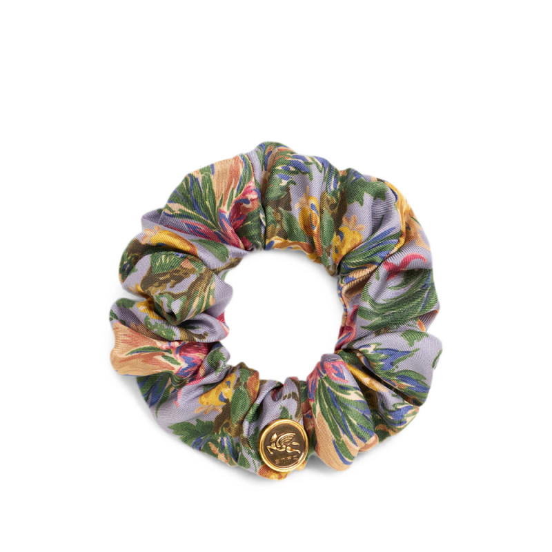 Etro Silk Scrunchie With Floral Motif