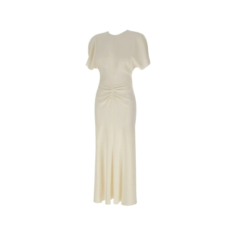 Victoria Beckham Bela Pleated V-back Dress