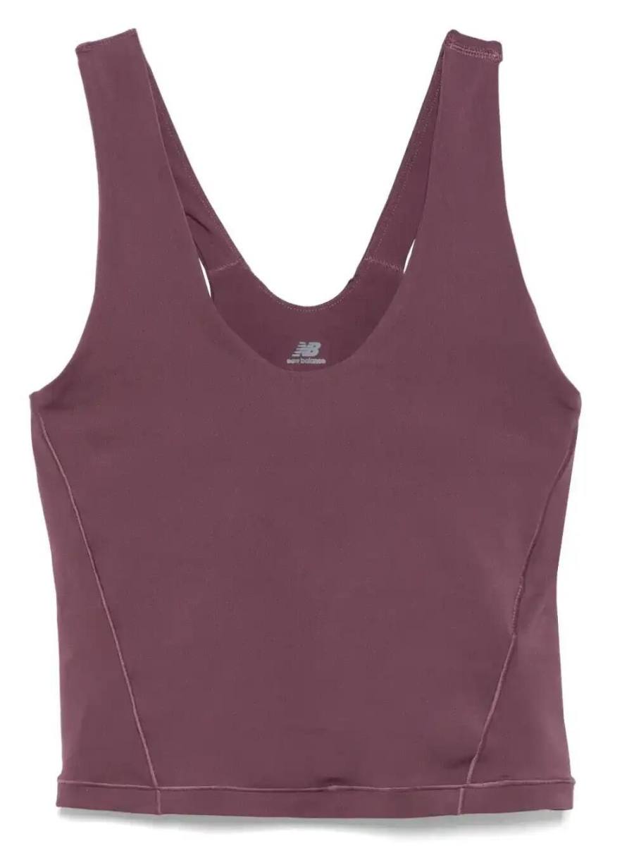 logo-print performance tank top