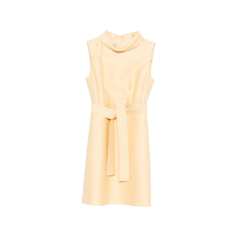 Curiel High-neck Belted Dress