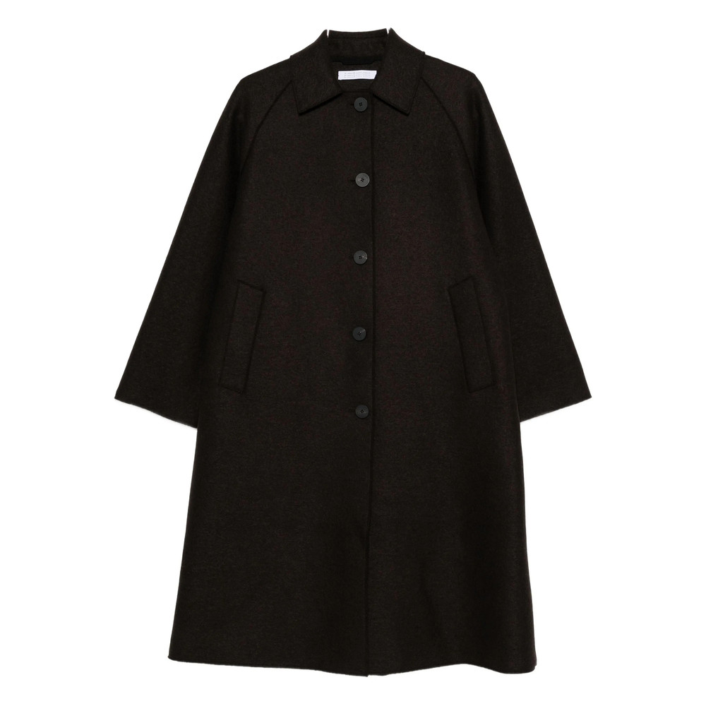 Harris Wharf London Balmacaan Button-front Raglan-sleeve Coat