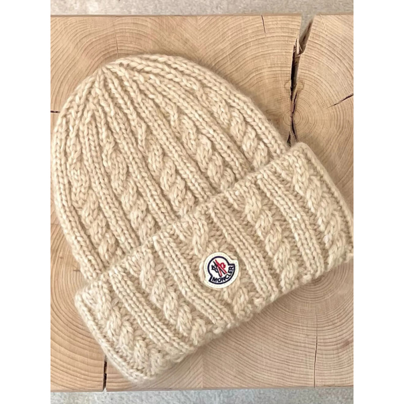 Moncler Cable Knit Wool Blend Beanie