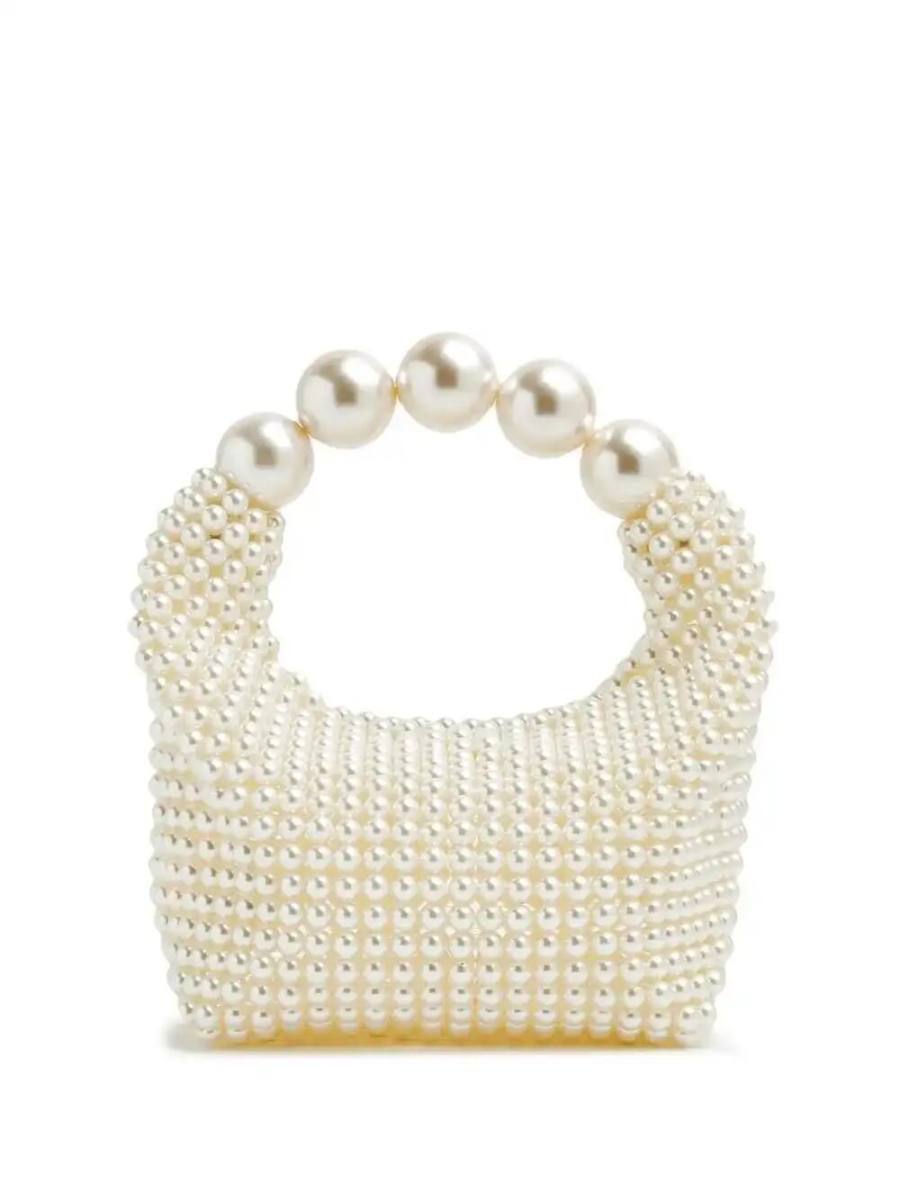 beaded top-handle bag