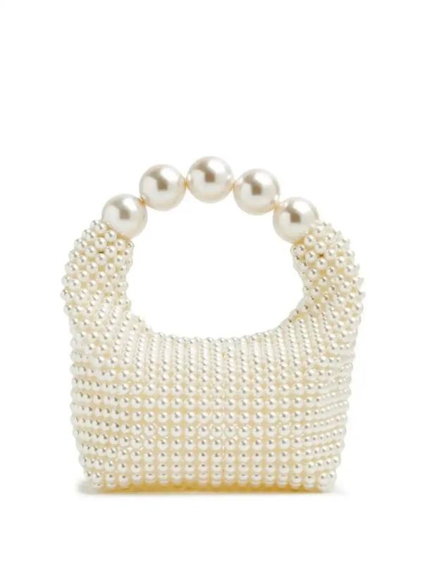 beaded top-handle bag