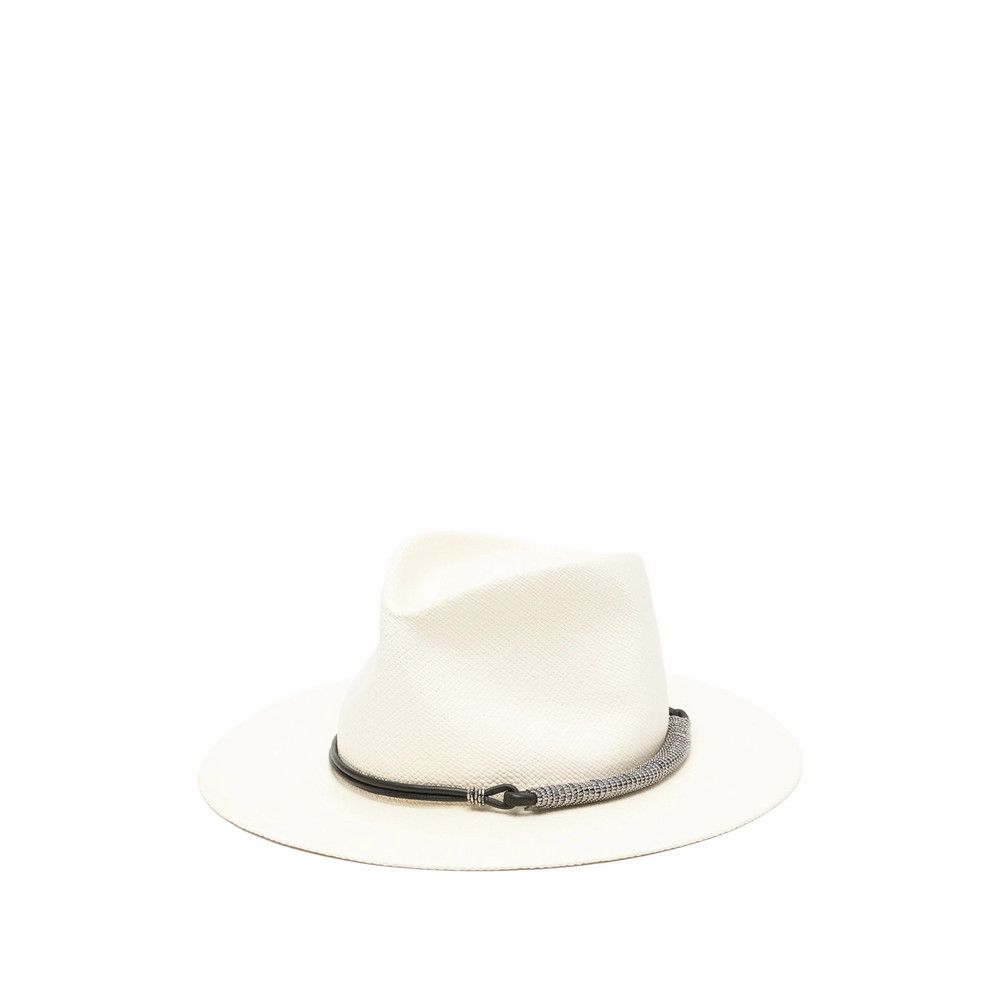 Brunello Cucinelli Leather-embellishment Fedora Hat