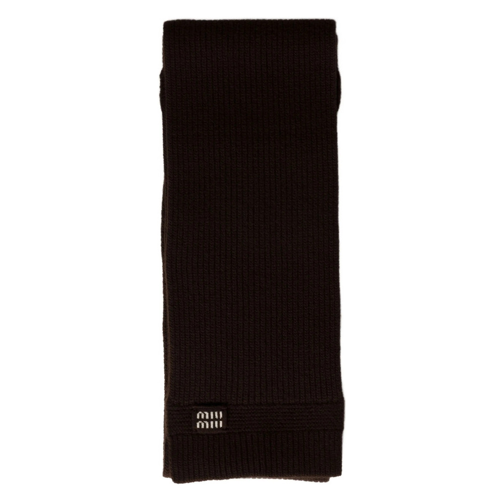 Miu Miu Logo-intarsia Cashmere Scarf
