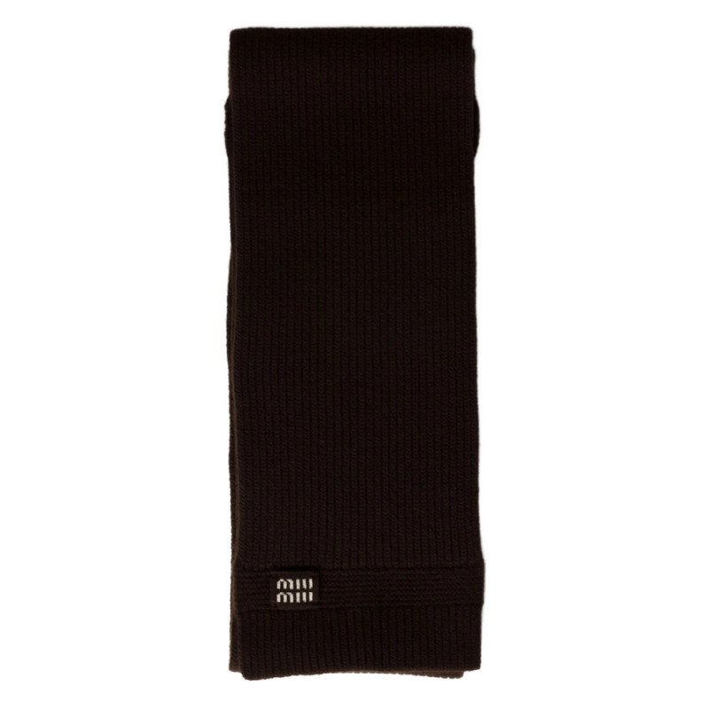Miu Miu Logo-intarsia Cashmere Scarf