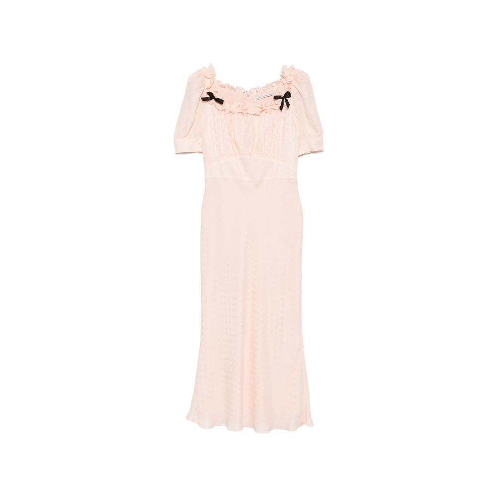 Alessandra Rich Ruffled Silk-jacquard Midi Dress