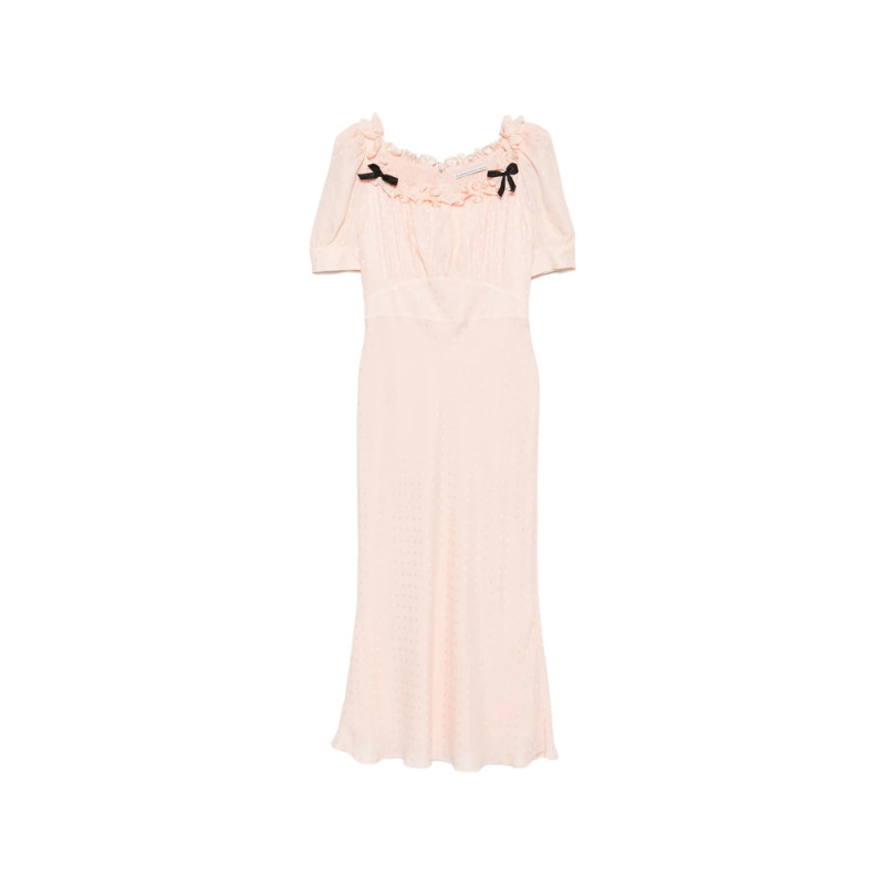 Alessandra Rich Ruffled Silk-jacquard Midi Dress