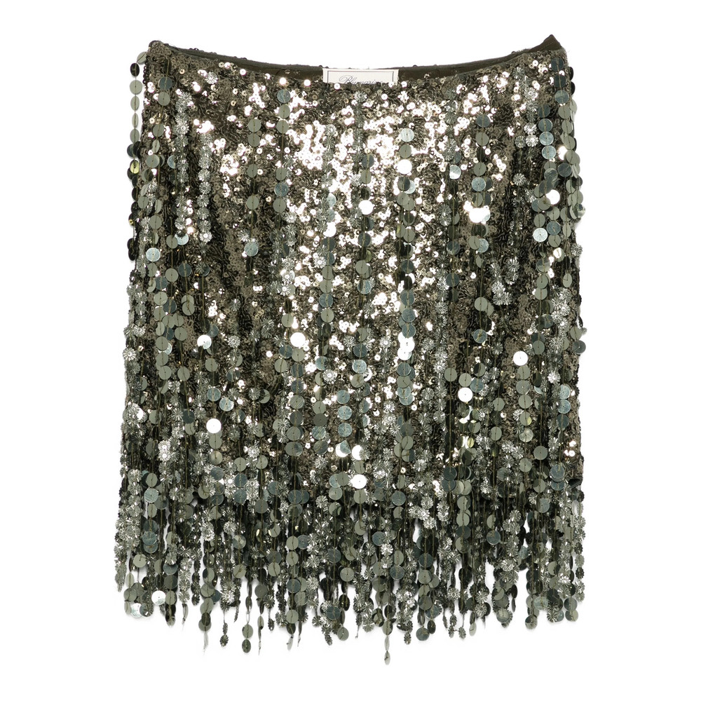 Blumarine Sequin-embellished Fringe Mini Skirt