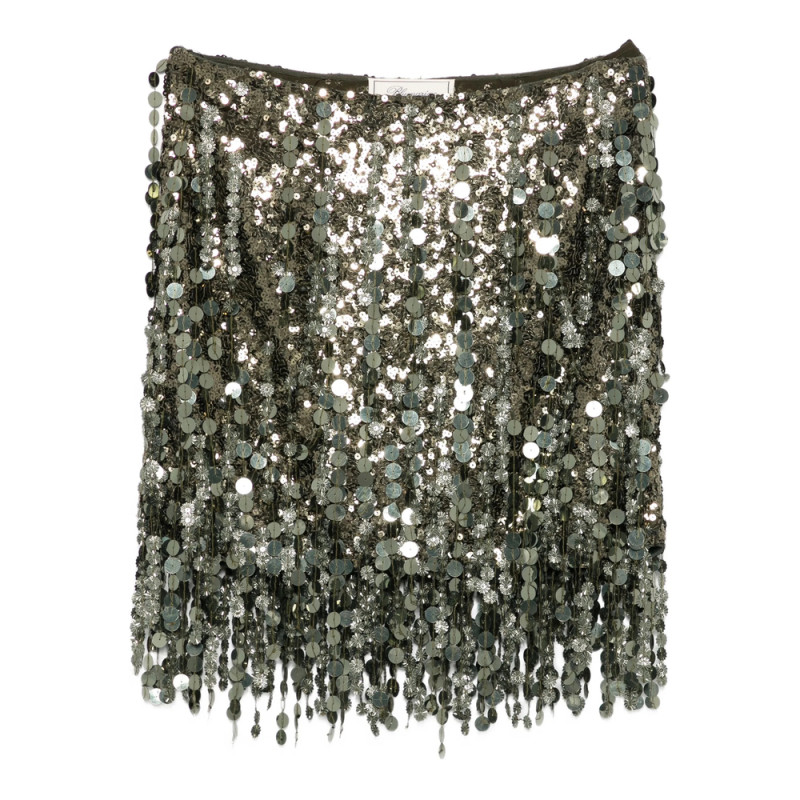 Blumarine Sequin-embellished Fringe Mini Skirt