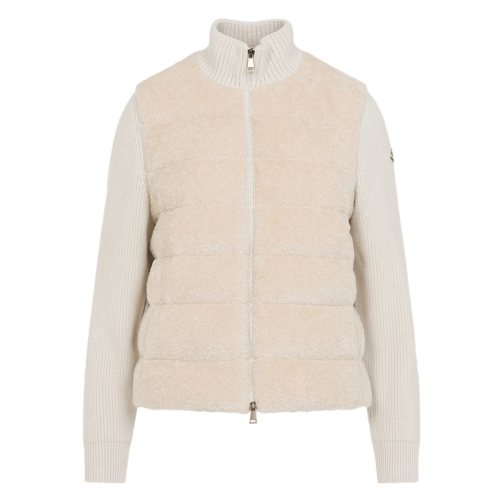 Moncler Padded Teddy Wool Zip-up Cardigan