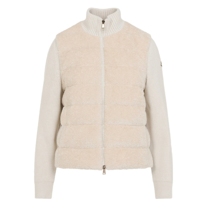 Moncler Padded Teddy Wool Zip-up Cardigan