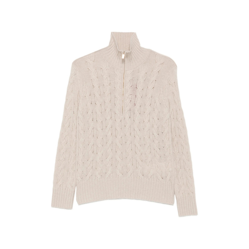 Max Mara Studio Cable-knit Quarter-zip Sweater