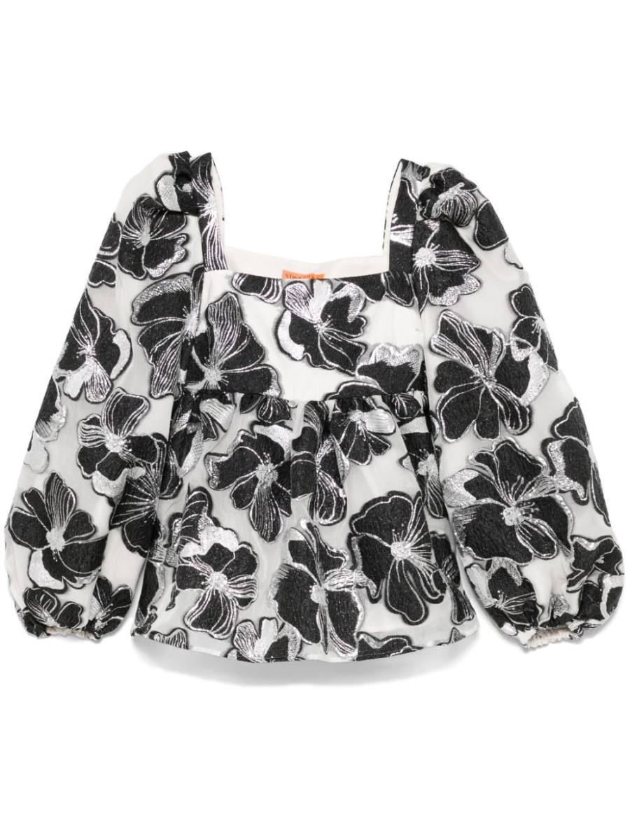 Anemone-jacquard square-neck top