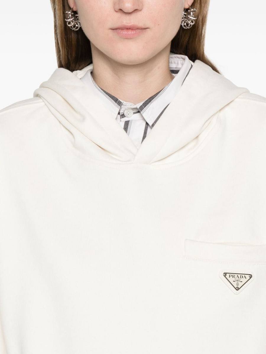 triangle-logo cotton hoodie