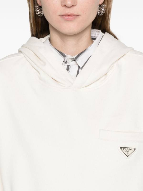 triangle-logo cotton hoodie