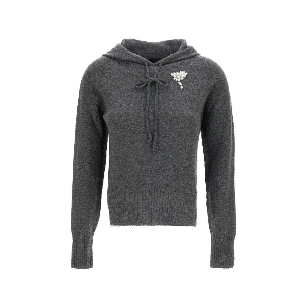 Simone Rocha Embellished Cashmere Hoodie