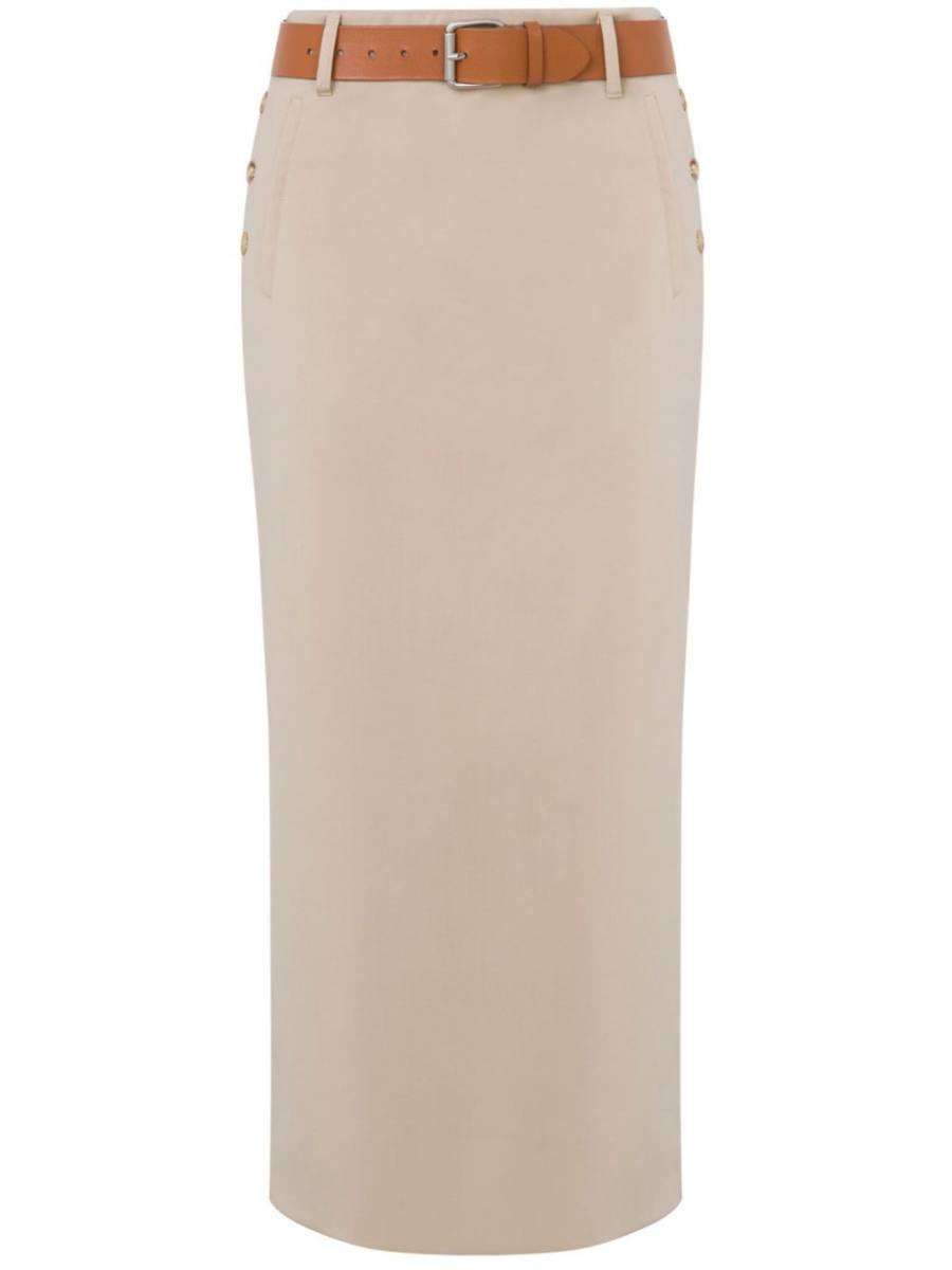 belted midi skirt