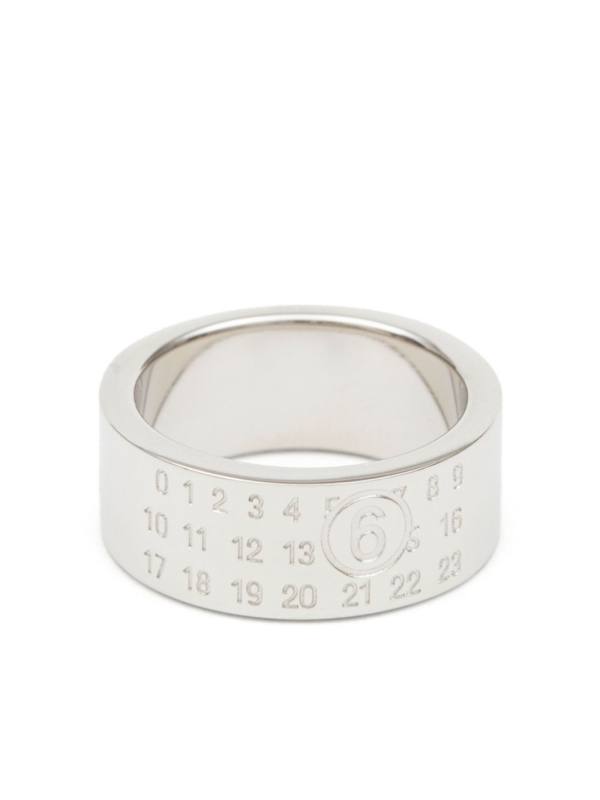Numeric engraved polished ring
