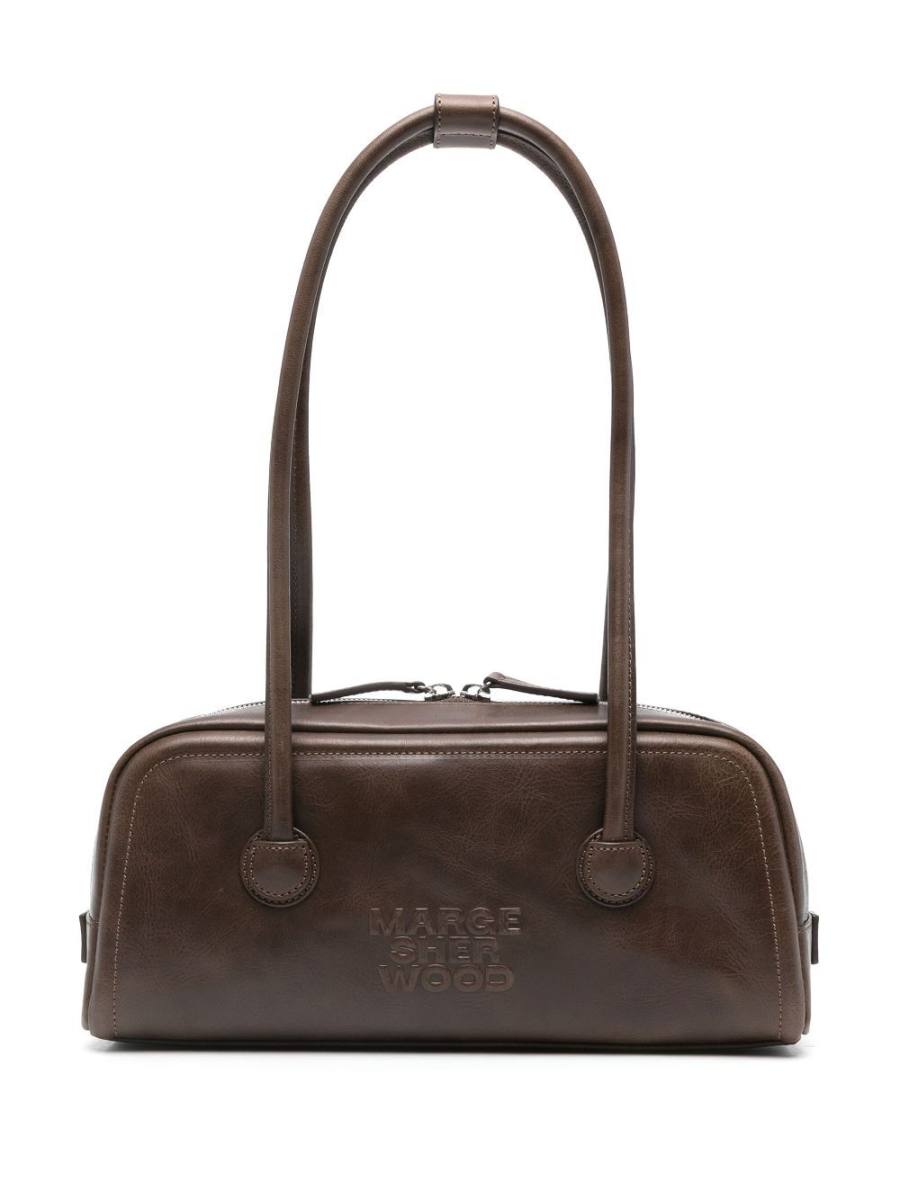 logo-embossed shoulder bag
