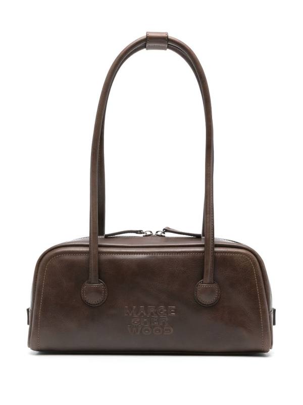 logo-embossed shoulder bag