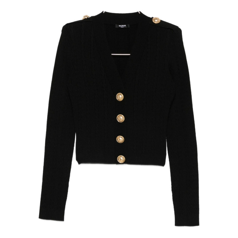 Balmain Ribbed Button-up Cardigan
