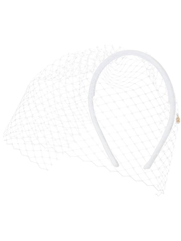veil-detail satin headband