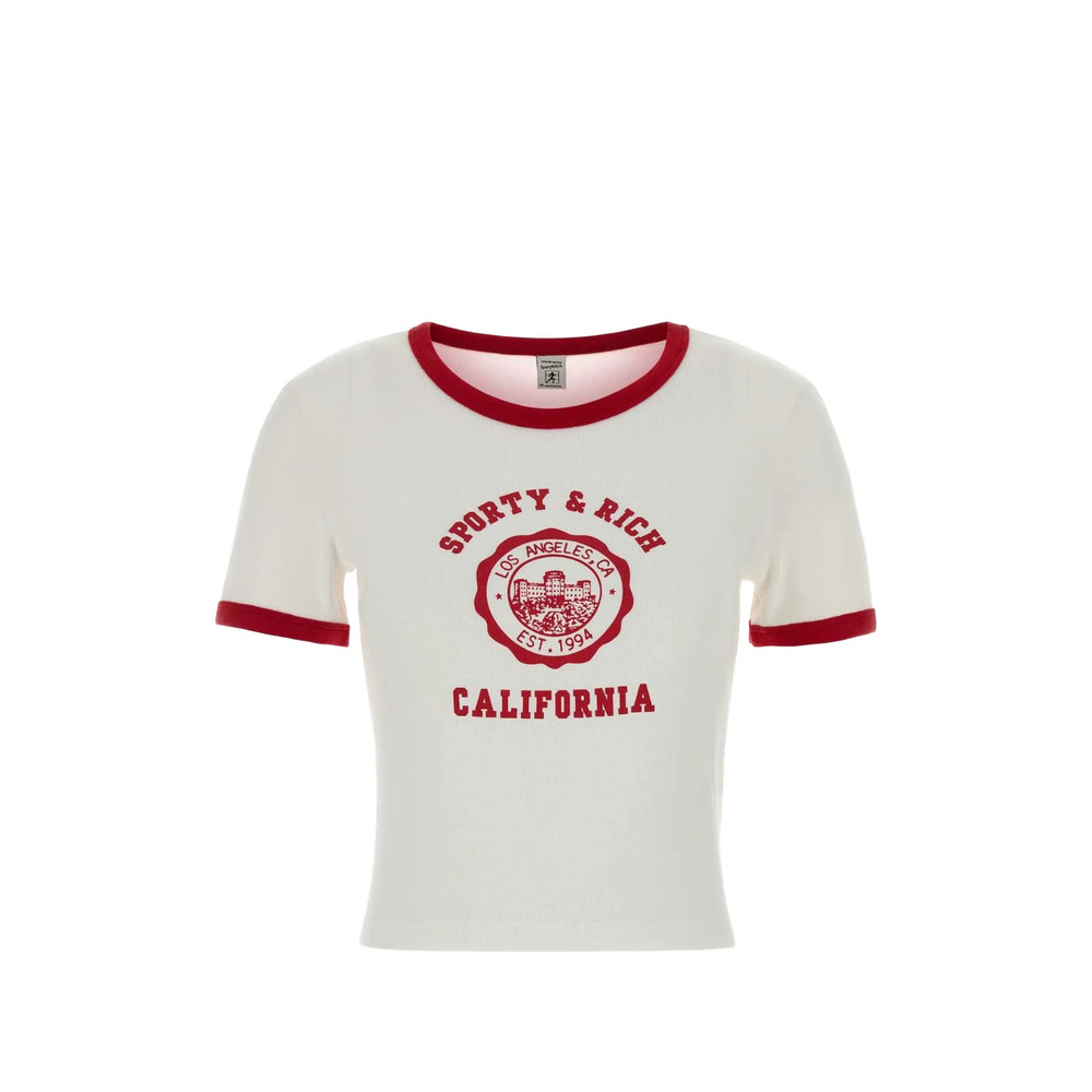 Sporty & Rich Logo-print Ringer T-shirt