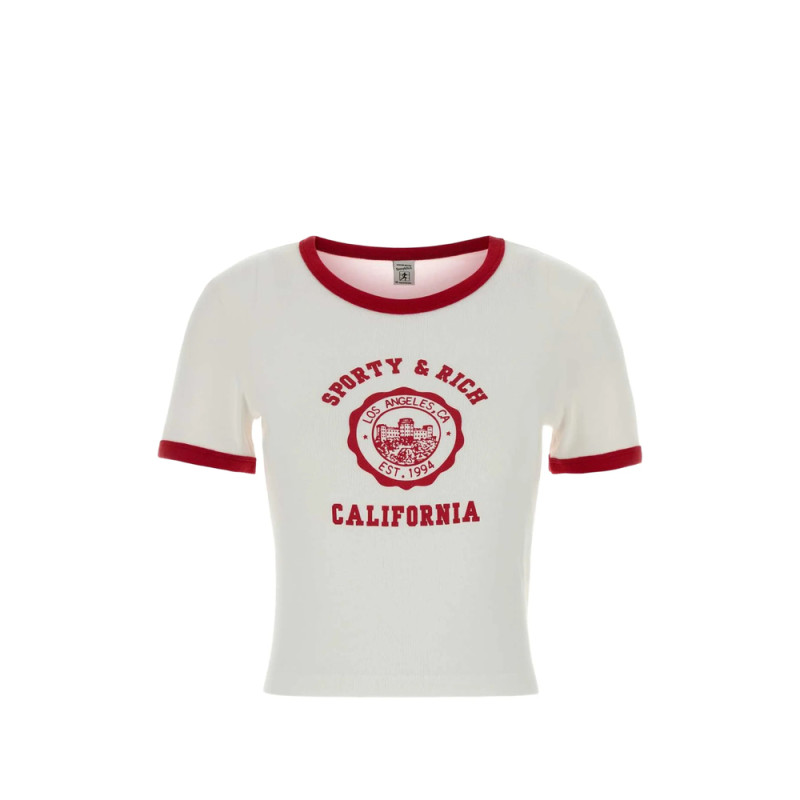 Sporty & Rich Logo-print Ringer T-shirt