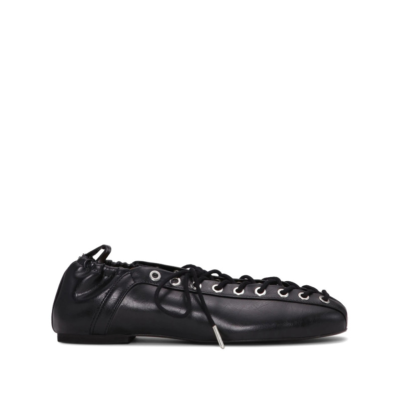 Ganni Lace-up Ballet Flats