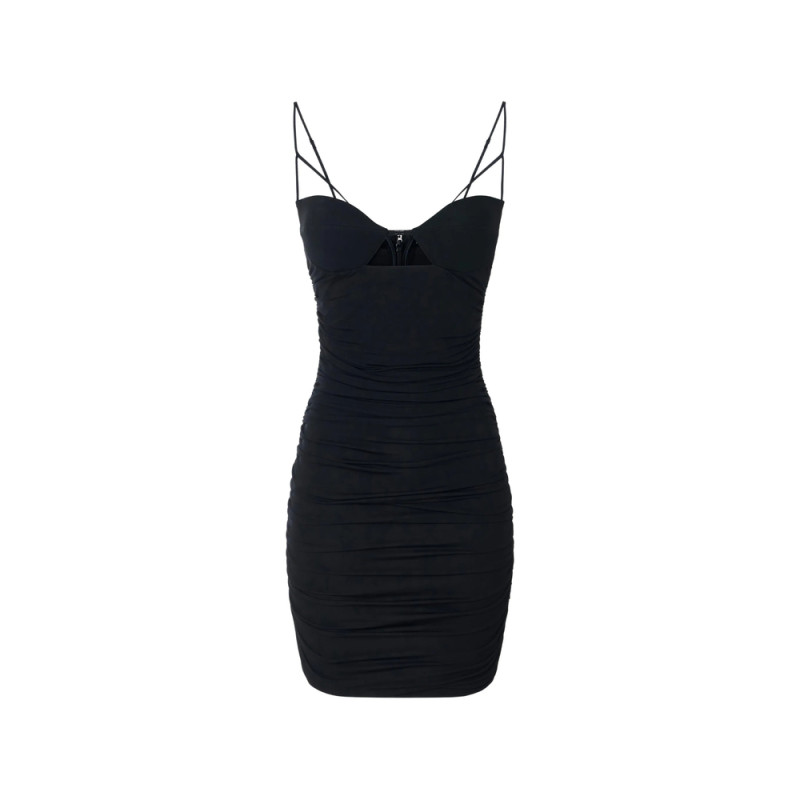 Elisabetta Franchi Mini Dress In Crêpe Jersey Fabric With Draping