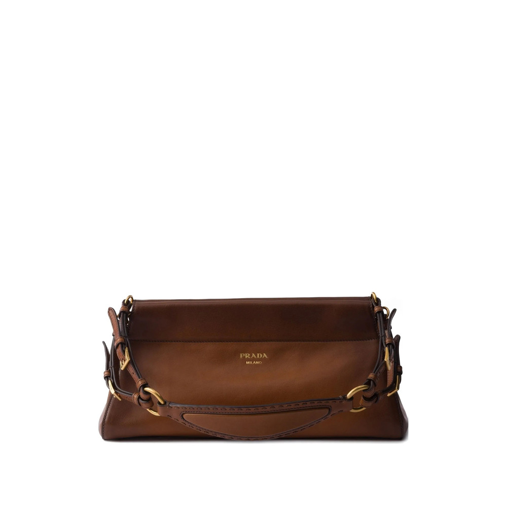 Prada Enchaîné Leather Buckle-strap Shoulder Bag