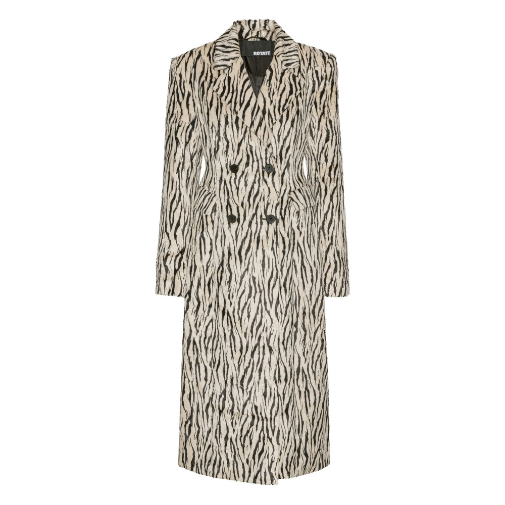 Rotate Zebra-print Double-breasted Coat