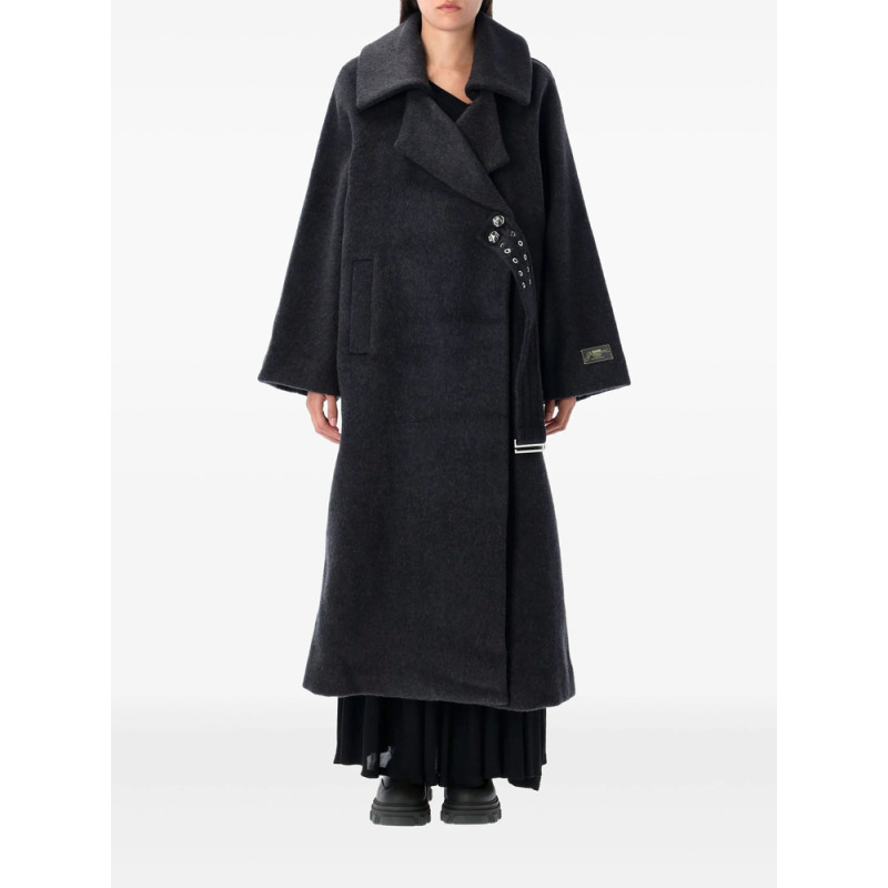 Ganni Double-face Wool Lace-up Coat