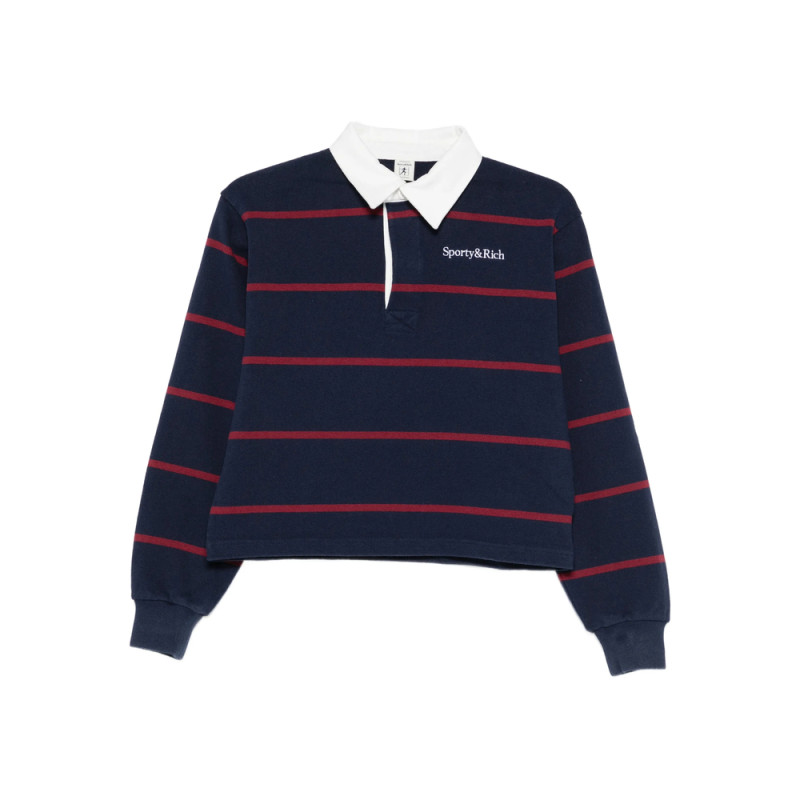 Sporty & Rich Striped Polo Top