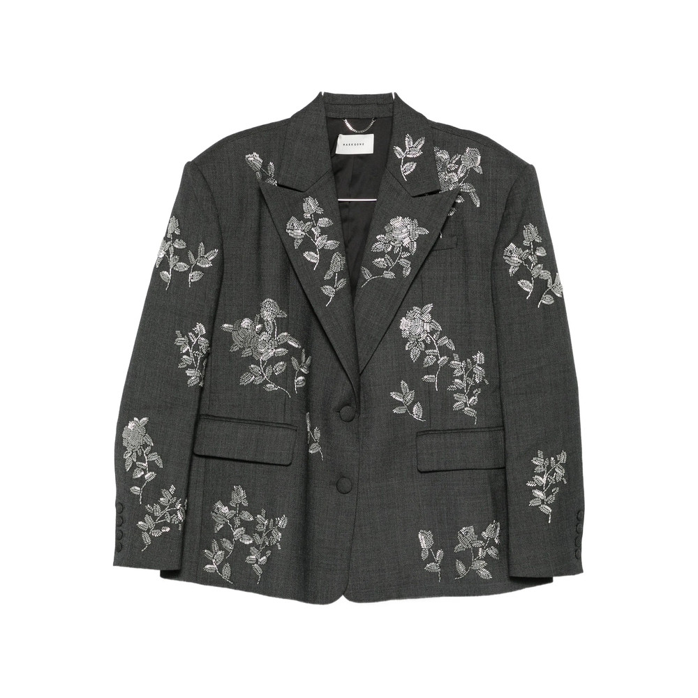 Markgong Floral-embellished Button Jacket