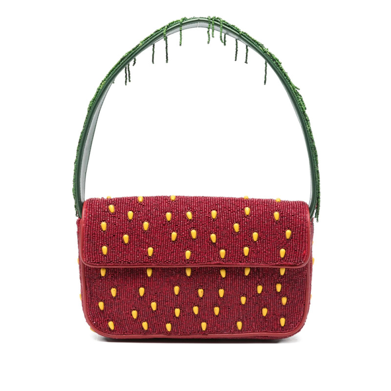 Staud Tommy Beaded Strawberry-motif Shoulder Bag