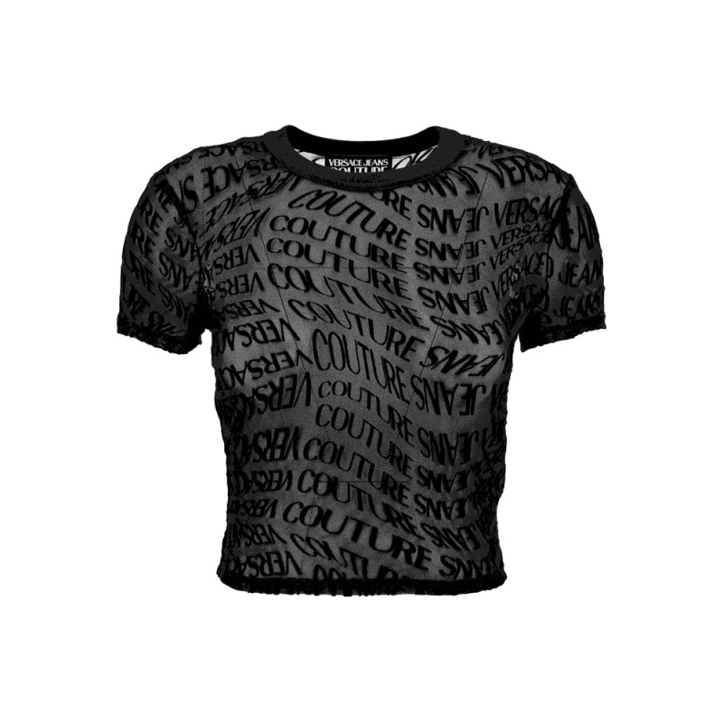 Versace Jeans Couture Logo-print Mesh Top