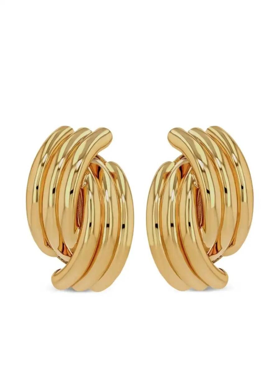 crossover ribbed earrings