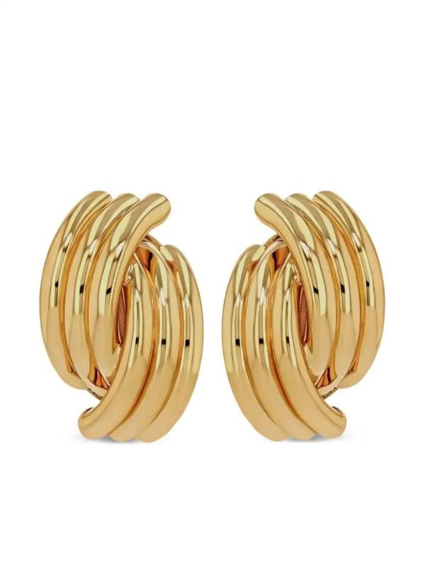 crossover ribbed earrings