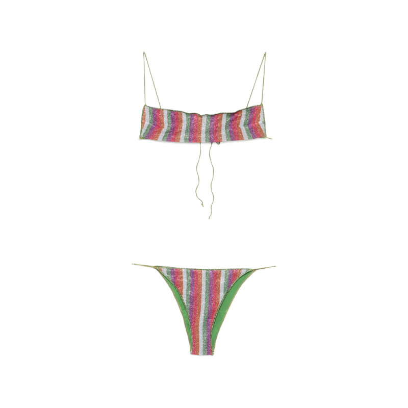 Oséree Striped Glitter-effect Bikini
