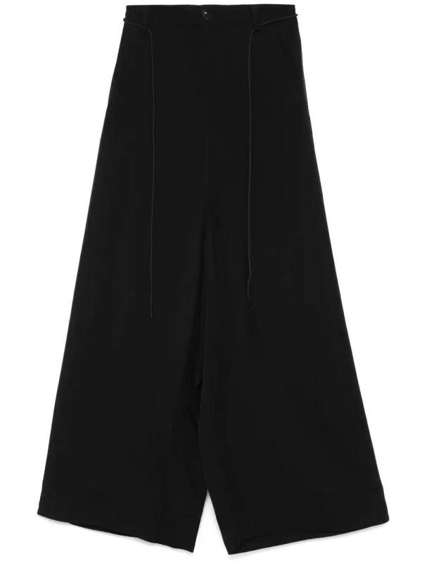 twill wide-leg trousers