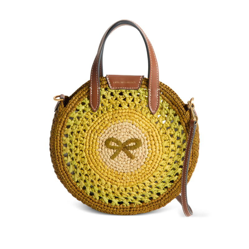Anya Hindmarch Round Bow-detail Raffia Tote Bag