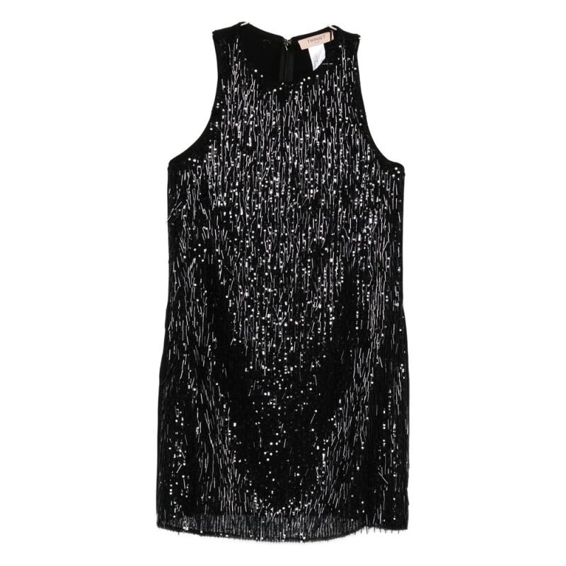 Twinset Sequinned Fringed Mini Dress