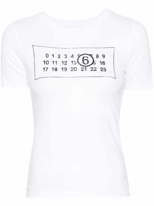 numbers-motif cotton T-shirt